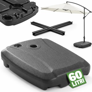 BAKAJI Βάση Ομπρέλας Κήπου Τύπου Μπανάνα, Γεμιζόμενη 60 Λίτρα με Νε...