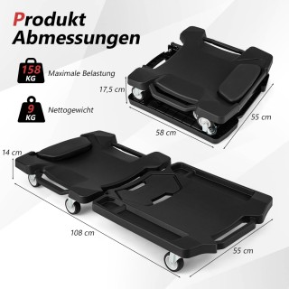 Costway 108 εκ Πτυσσόμενο Συνεργατικό Καρότσι Εργασίας με Μαξιλάρι ... Costway 108 εκ Πτυσσόμενο Συνεργατικό Καρότσι Εργασίας με Μαξιλάρι ...