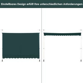 Costway Πράσινη πτυσσόμενη τέντα 300 cm για μπαλκόνι - UV ανθεκτικ... Costway Πράσινη πτυσσόμενη τέντα 300 cm για μπαλκόνι - UV ανθεκτικ...