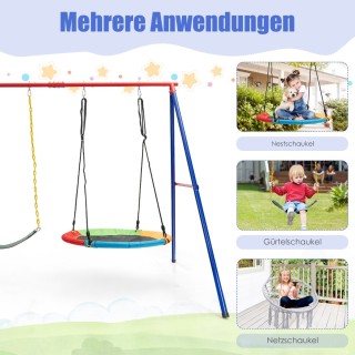 Costway Μεγάλη Μεταλλική Βάση Κούνιας με Ανθεκτικό Πλαίσιο Α-Σχήματ...