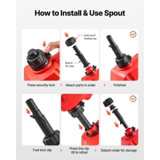 VEVOR Κόκκινο Δοχείο Καυσίμου 5L με Στόμιο και Κλείδωμα, Μέγ. Ροή 1... VEVOR Κόκκινο Δοχείο Καυσίμου 5L με Στόμιο και Κλείδωμα, Μέγ. Ροή 1...