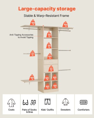 VEVOR Σύστημα Ντουλάπας με Ρυθμιζόμενο Ύψος, Διαστάσεις 1520 x 400 ... VEVOR Σύστημα Ντουλάπας με Ρυθμιζόμενο Ύψος, Διαστάσεις 1520 x 400 ...