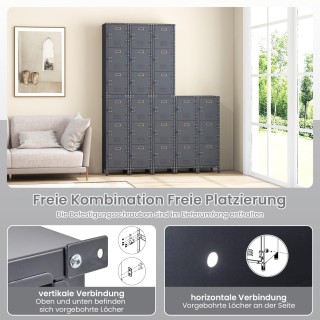 Costway Μεταλλική Ντουλάπα Αποθήκευσης με 3 Κλειδωμένες Πόρτες & Ρυ...