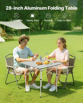 VEVOR Φορητό Πτυσσόμενο Τραπέζι Κάμπινγκ Αλουμινίου με Τσάντα Μεταφ...