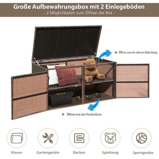 Costway Πολυλειτουργικό Κουτί Αποθήκευσης Κήπου από Πλεκτό Ρατάν μ... Costway Πολυλειτουργικό Κουτί Αποθήκευσης Κήπου από Πλεκτό Ρατάν μ...