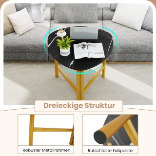 Costway Τριγωνικό Τραπεζάκι Σαλονιού με Μεταλλικά Πόδια σε Ρουστίκ ... Costway Τριγωνικό Τραπεζάκι Σαλονιού με Μεταλλικά Πόδια σε Ρουστίκ ...