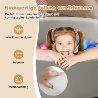 Costway Πισίνα Μπαλών Φ105 με 200 Μπάλες Ωκεανού & Πλενόμενο Κάλυμμ...