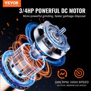 VEVOR  Απορριμματοφάγος 3/4 HP 3600 RPM 3-Βolt  GDLJCLQ34HPZKBEE1V2