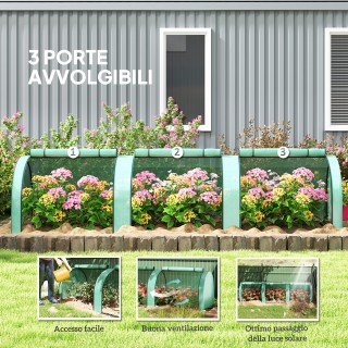 Outsunny Θερμοκήπιο Κήπου σε Σχήμα Τούνελ από Ατσάλι και Πλαστικό P...