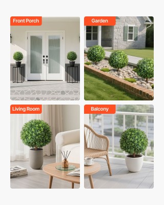 VEVOR Τεχνητά Τοπιάρια Δέντρα Boxwood με Σίδερο, 2 Τεμάχια - Ψεύτικ... VEVOR Τεχνητά Τοπιάρια Δέντρα Boxwood με Σίδερο, 2 Τεμάχια - Ψεύτικ...