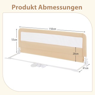 Costway 150 εκ. Αναδιπλούμενο Παιδικό Κάγκελο Κρεβατιού με Αφαιρούμ... Costway 150 εκ. Αναδιπλούμενο Παιδικό Κάγκελο Κρεβατιού με Αφαιρούμ...