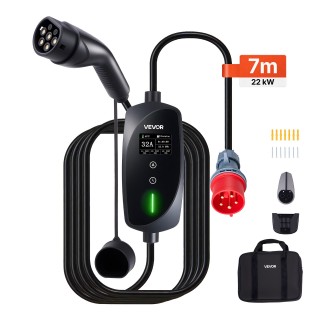 VEVOR Φορητός Φορτιστής EV 22 kW 32A Τύπου 2, 3 Φάσεων με Καλώδιο 7... VEVOR Φορητός Φορτιστής EV 22 kW 32A Τύπου 2, 3 Φάσεων με Καλώδιο 7...