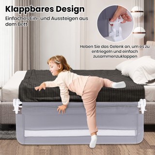 Costway Πτυσσόμενο Προστατευτικό Κρεβατιού για Νήπια με Αφαιρούμενο... Costway Πτυσσόμενο Προστατευτικό Κρεβατιού για Νήπια με Αφαιρούμενο...