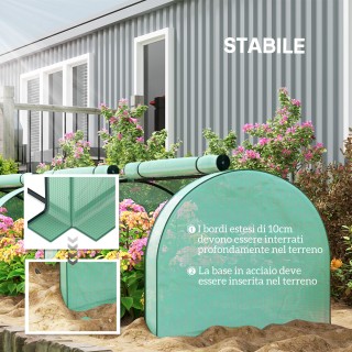 Outsunny Θερμοκήπιο Κήπου σε Σχήμα Τούνελ από Ατσάλι και Πλαστικό P...