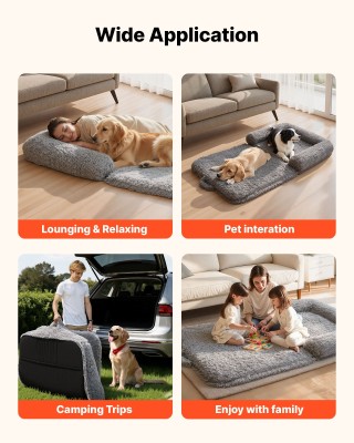 VEVOR Ορθοπεδικό Κρεβάτι Ανθρώπου με Memory Foam, Σκούρο Γκρι RLGCS...