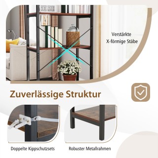 Costway Βιβλιοθήκη 5 επιπέδων βιομηχανικού στυλ από ξύλο με μεταλλ... Costway Βιβλιοθήκη 5 επιπέδων βιομηχανικού στυλ από ξύλο με μεταλλ...