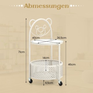 Costway Χαριτωμένο Τραπεζάκι με Σχέδιο Αρκούδας και Γυάλινη Επιφάνε...