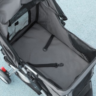 PawHut Πτυσσόμενο Καροτσάκι Κατοικίδιων 75x45x97 εκ, Γκρι Καρβουνί ...