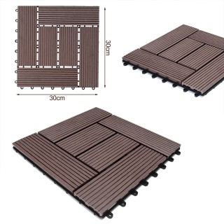 BAKAJI Σετ 11 Πλακίδια Δαπέδου WPC με Κούμπωμα Εξωτερικού Χώρου 30x... BAKAJI Σετ 11 Πλακίδια Δαπέδου WPC με Κούμπωμα Εξωτερικού Χώρου 30x...
