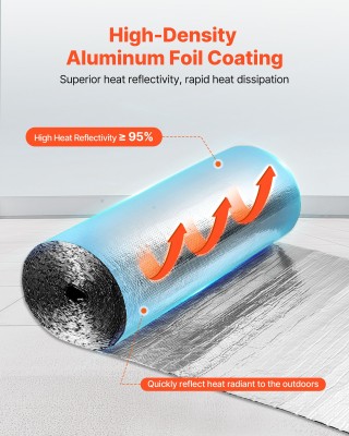 VEVOR Διπλής Αντανάκλασης Μονωτικό Ρολό 30.48 m x 1.22 m με Θερμική...