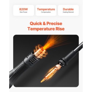 VEVOR Σταθμός Επαναεργασίας & Κολλητηριού 820W με Θύρα USB 5V RFFXT...