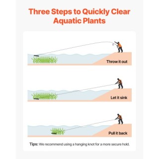 VEVOR Διπλής Όψης Τσουγκράνα Ενυδρείου με Σχοινί 30 πόδια SCPSSKPX3...