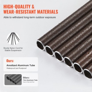 VEVOR  Αλουμινένια Ανεμογλυπτά 1270 mm με Βαθύ Ήχο για Εξωτερικό Χώ...