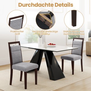 Costway Σετ 2 Καπιτονέ Καρέκλες Τραπεζαρίας με Μαξιλαρωμένο Κάθισμα...