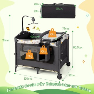 Costway Φορητό Βρεφικό Κρεβάτι 3-σε-1 με Αλλαξιέρα και Κέντρο Δραστ... Costway Φορητό Βρεφικό Κρεβάτι 3-σε-1 με Αλλαξιέρα και Κέντρο Δραστ...