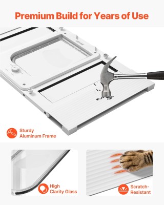 VEVOR Ρυθμιζόμενη Πόρτα Γάτας για Παράθυρο (584-711 mm), Μεταλλικό ...