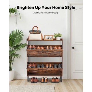 VEVOR Ντουλάπι Παπουτσιών με 2 Συρταρωτά Διαμερίσματα, Καφέ BCGBMJQ... VEVOR Ντουλάπι Παπουτσιών με 2 Συρταρωτά Διαμερίσματα, Καφέ BCGBMJQ...