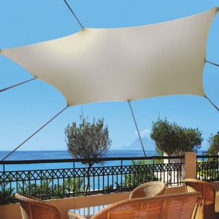 Galileo Τετράγωνη αδιάβροχη σκίαση Vela 4x4 m σε απόχρωση σκούρου κ...