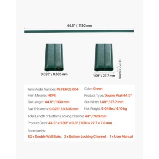 VEVOR Πλαστικές Λωρίδες Απορρήτου για Φράχτη 4 με Κλείδωμα Κάτω SBY...