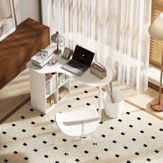 HOMCOM Επιφάνεια Γραφείου για Δωμάτιο Καμπύλη με 6 Ράφια και 4 Ρυθμ... HOMCOM Επιφάνεια Γραφείου για Δωμάτιο Καμπύλη με 6 Ράφια και 4 Ρυθμ...