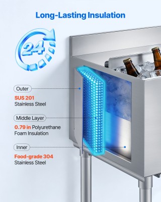 VEVOR Επαγγελματικός Κάδος Πάγου από Ανοξείδωτο Ατσάλι 61,6 L με Συ... VEVOR Επαγγελματικός Κάδος Πάγου από Ανοξείδωτο Ατσάλι 61,6 L με Συ...