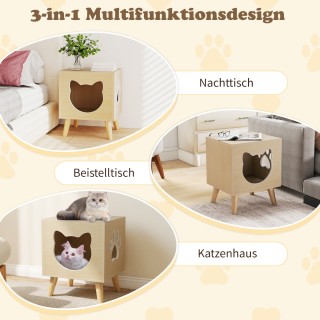 Costway Μοντέρνο Ντουλάπι για Αμμολεκάνη Γάτας με Αποσπώμενο Καπάκι...