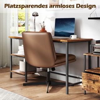 Costway Καρέκλα Γραφείου Με Παχιά Επένδυση και Ρυθμιζόμενο Ύψος σε ...