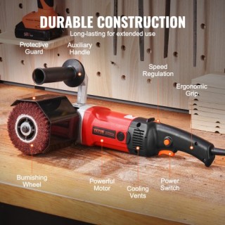 VEVOR Μηχανή Γυαλίσματος Μετάλλων 1200W 6-Ταχύτητες 4 Τροχοί  LSJ12...