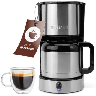 Thermos Filter Coffee Maker 1,2L 800W Stainless Steel KA6066CB Bomann