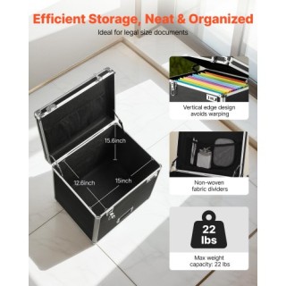 VEVOR Φορητή Θήκη Αποθήκευσης Αρχείων με Τροχήλατη Λαβή και Κλείδωμ...