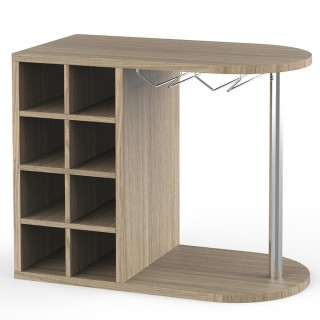 BAKAJI  Ράφι Μπαρ Κάβα Κρασιού Τοίχος Ξύλο Κελάρι 8 Θέσεις + Θήκη Π...