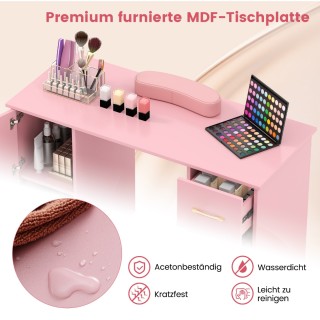 Costway Τραπέζι Μανικιούρ με Αποθηκευτικό Χώρο και Ανθεκτική Επιφάν...