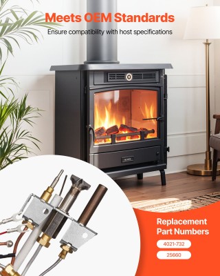 VEVOR Σύστημα Ανάφλεξης Φυσικού Αερίου για Τζάκι, Συμβατό με Μοντέλ...