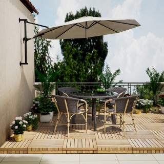 BAKAJI  Ομπρελόνε τοίχου 300 εκ. Παρασόλι Τοίχου Μεταλλική Δομή Κιό...