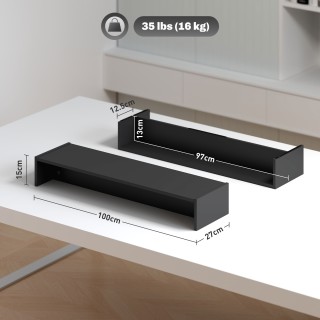 HOMCOM Βάση για Οθόνη με 2 Θήκες Αποθήκευσης από Ξύλο, 100x27x15 ε... HOMCOM Βάση για Οθόνη με 2 Θήκες Αποθήκευσης από Ξύλο, 100x27x15 ε...