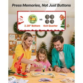 VEVOR Μηχανή Κατασκευής Καρφίτσας, Πλαστική, 58 mm, 100 Τμχ, Κόκκιν...