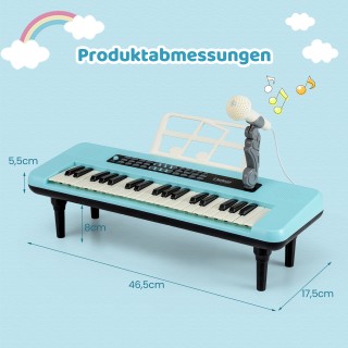 Costway Ηλεκτρονικό Πιάνο 37 Πλήκτρων με Μικρόφωνο, Αναλόγιο & Αποσ...