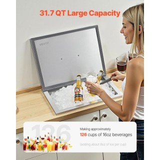 VEVOR Ανοξείδωτο Ψυγείο Πάγου 30L QRSCBC201BXGIKX41002V0