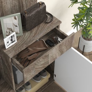 HOMCOM Κινητό έπιπλο εισόδου 4 σε 1 με καθρέφτη, γάντζους και εσωτ... HOMCOM Κινητό έπιπλο εισόδου 4 σε 1 με καθρέφτη, γάντζους και εσωτ...