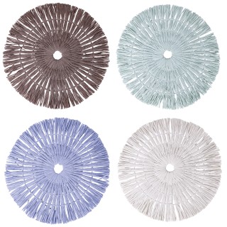 Villa DEste  Σετ 4 τμχ Στρογγυλό πλεκτό σουπλά 38 εκ από χαρτί 4 απ...